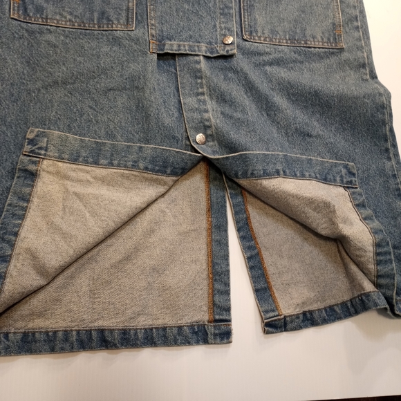 Vintage TYCA Wastland Embossed Denim Trench Jacket Sz Medium Made In USA - Picture 6 of 14